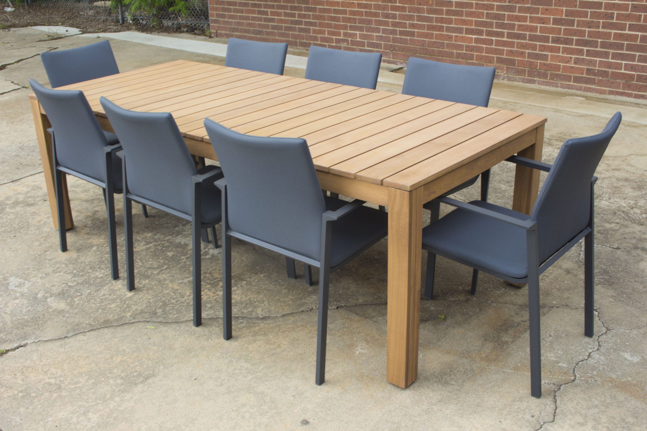 solid wood outdoor dining table