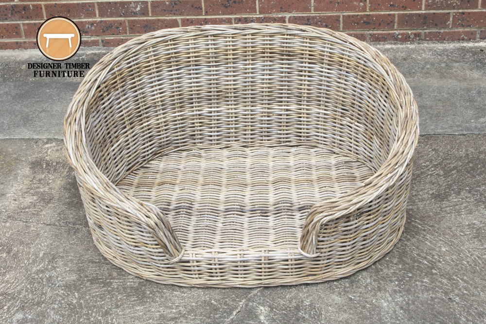 Kubu Rattan Dog Bed Outdoor Suitable Multiple Sizes Designer Timber Furniture